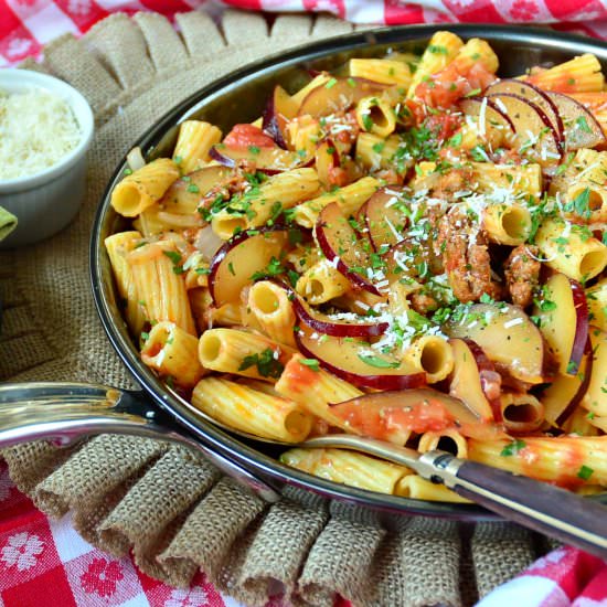 Sausage Ragu with Plums