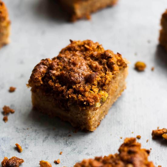 Rhubarb Pistachio Greek Yogurt Cake