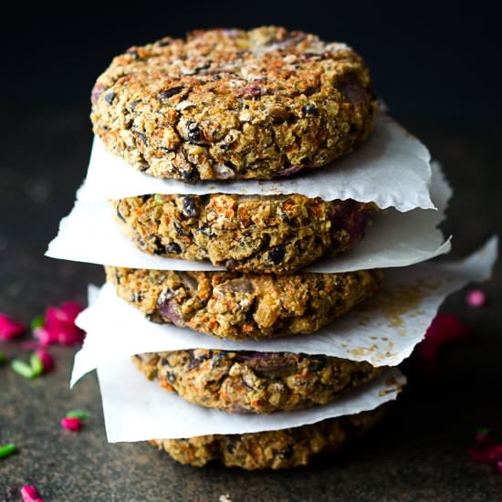 Vegan Tempeh Carrot Burgers