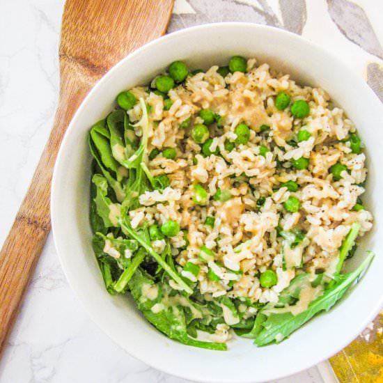 Peas & Brown Rice with Green Onions