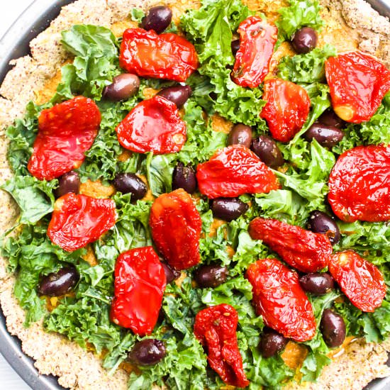 Kale + Sundried Tomato + Kalamata Olive Pizza