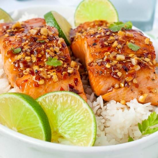 Easy Honey Chili Lime Glazed Salmon