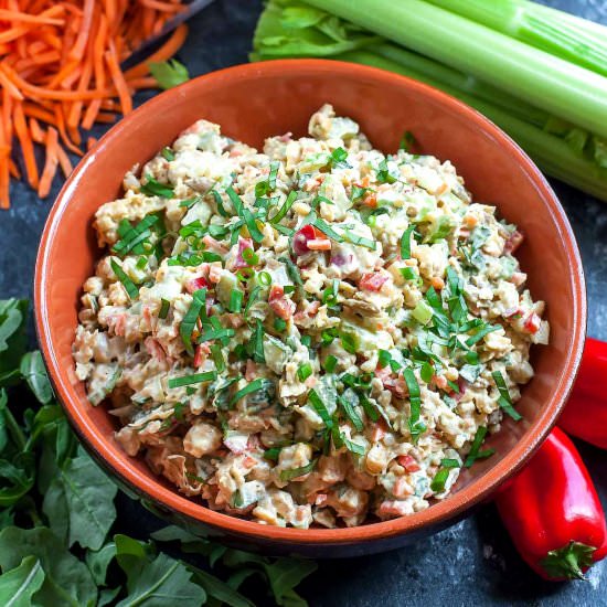 Garden Veggie Chickpea Salad Sandwich
