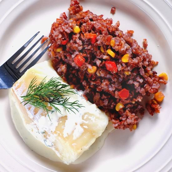 Cod Loins in White Wine Dill Sauce