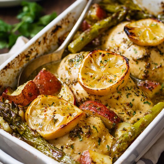 Baked Lemon Chicken with Veggies