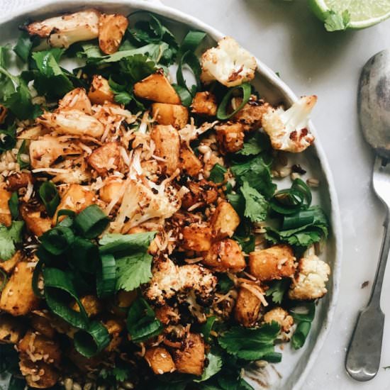 Miso Sesame Roasted Vegetables