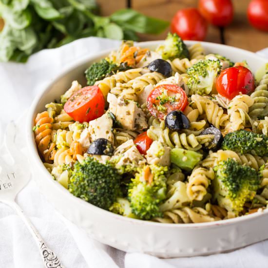 Pesto Chicken Pasta Salad