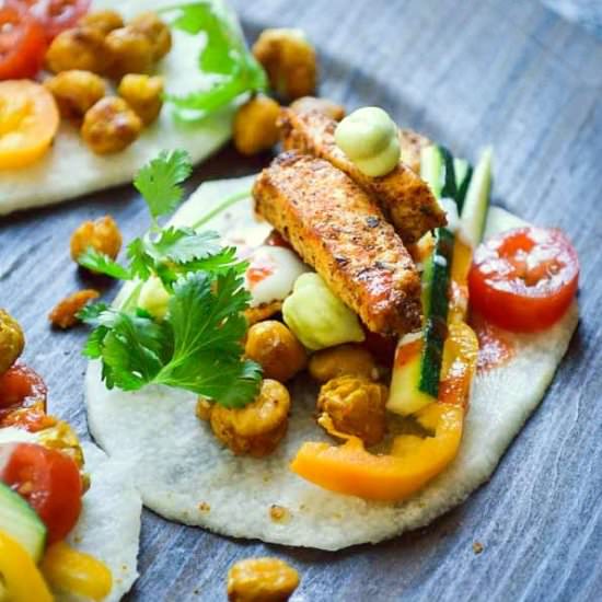 Almost Raw Vegan Gyro with Tofu