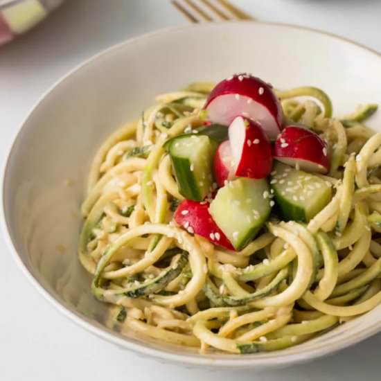 Almond Sesame Zucchini Noodles