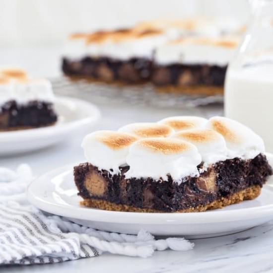 Peanut Butter Cup S’mores Brownies