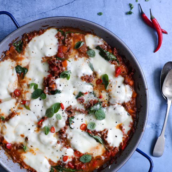 Beef, Spinach & Mozzarella One-Pot