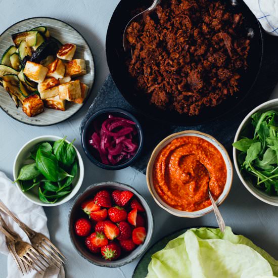 Summer tacos with pulled oats