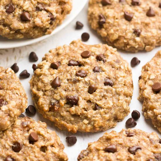 Caramel Chocolate Chip Oat Cookies