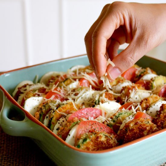 Baked Zucchini, Tomato, and Mozz