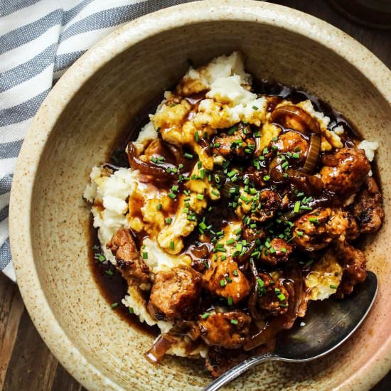 Deconstructed Bangers & Mash