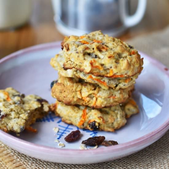 Vegan Carrot Cake Oatmeal Cookies