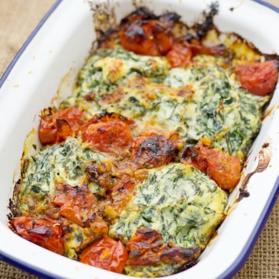 Ricotta and Spinach Gnudi Bake