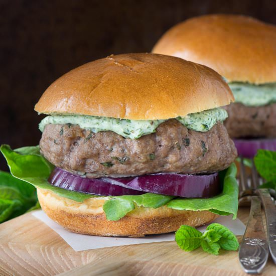 Minted Lamb Burgers
