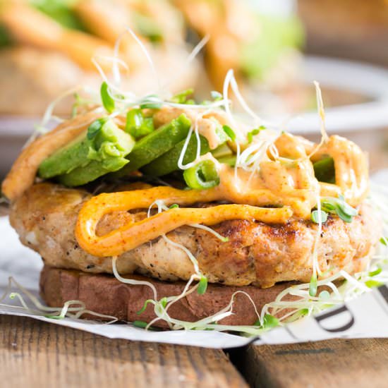 Chipotle Ranch Chicken Burgers