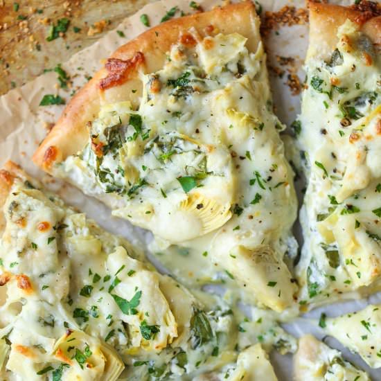 Spinach and Artichoke Dip Pizza