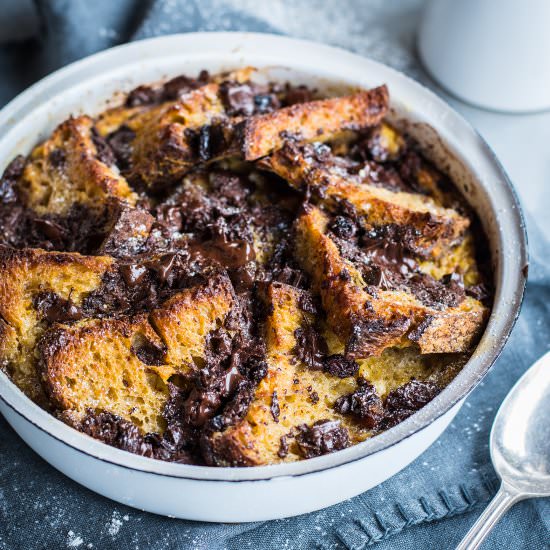 Chocolate Bread & Butter Pudding