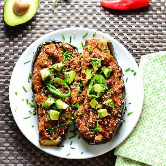 Spicy Quinoa Aubergine (Eggplant)