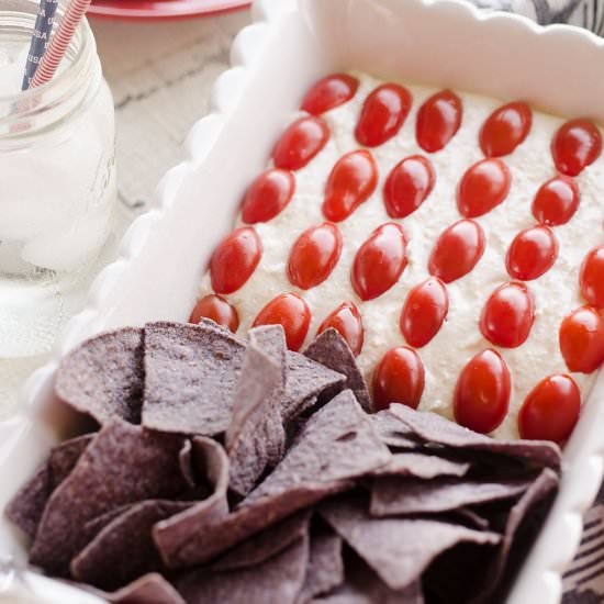 Patriotic Flag Parmesan Garlic Dip