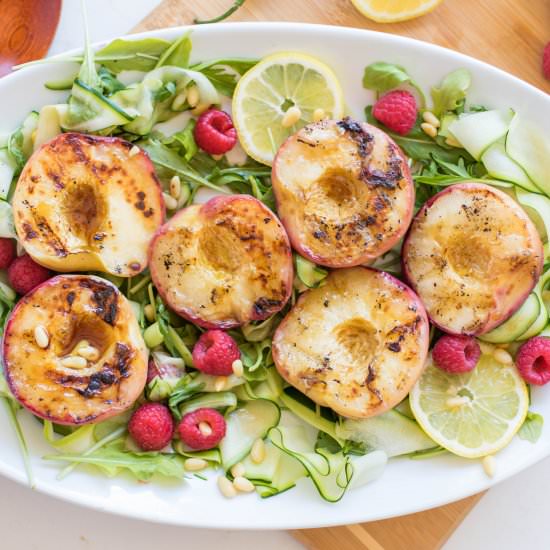 Grilled Serrano Honey Peaches
