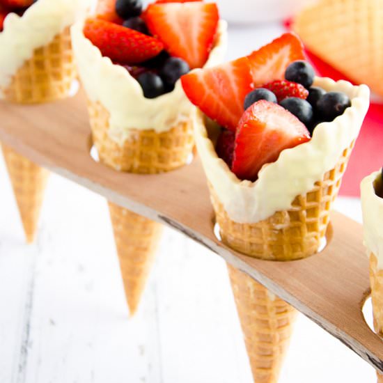 Red White & Blue Fun Fruit Cones