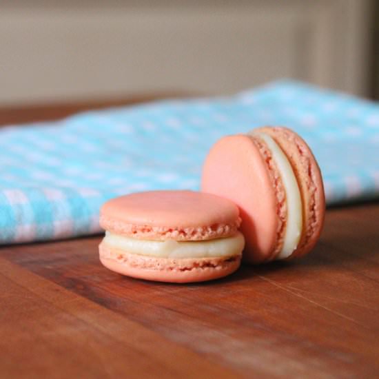 White Chocolate Raspberry Macarons