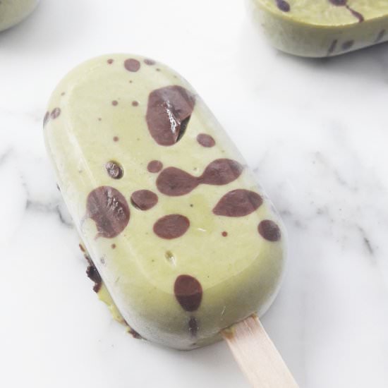 Sugar-Free Matcha Choco Popsicles