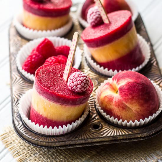 Raspberry Peach Popsicles