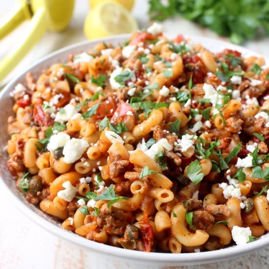 One Pot Greek Pasta