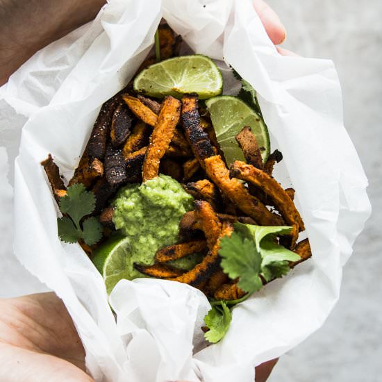 Mexican Sweet Potato Fries with Avo