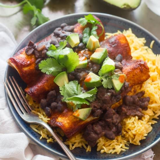Tofu & Plantain Enchiladas