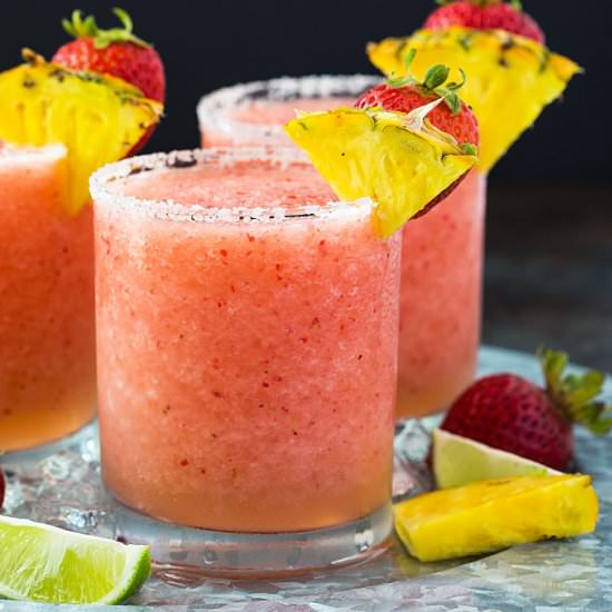pineapple strawberry margaritas