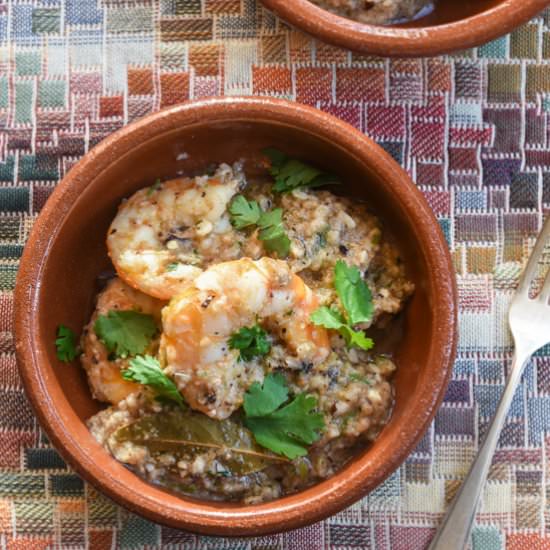 Prawns in bread sauce