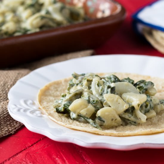 Creamy Braised Swiss Chard Tacos