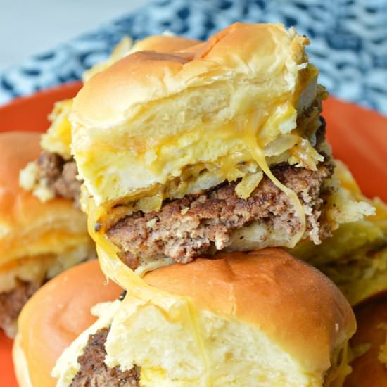 Cheesy Hashbrown Breakfast Sliders