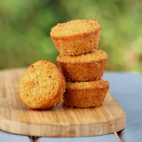 Flourless Honey Cornbread Muffins