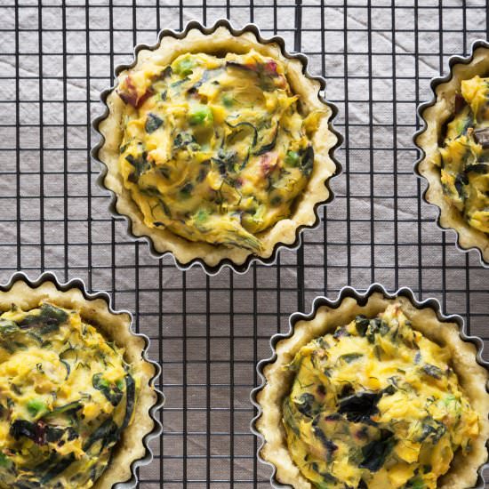 Chard, Courgette and Pea Tart