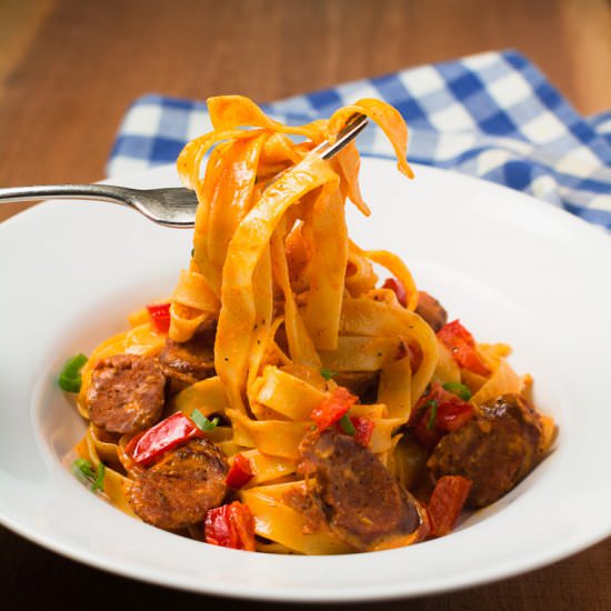 fettuccine with creole cream sauce