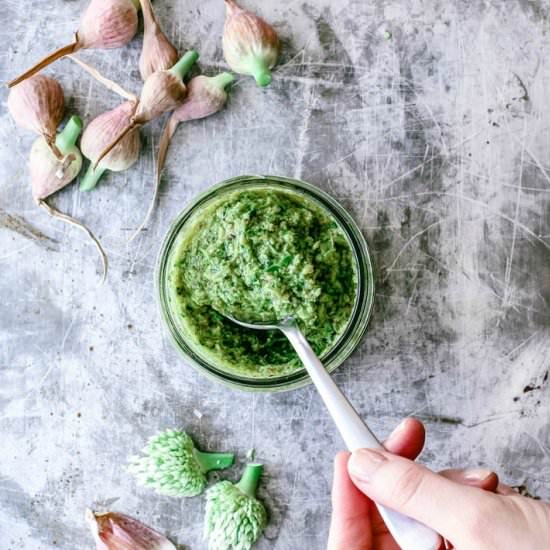 garlic scape pesto
