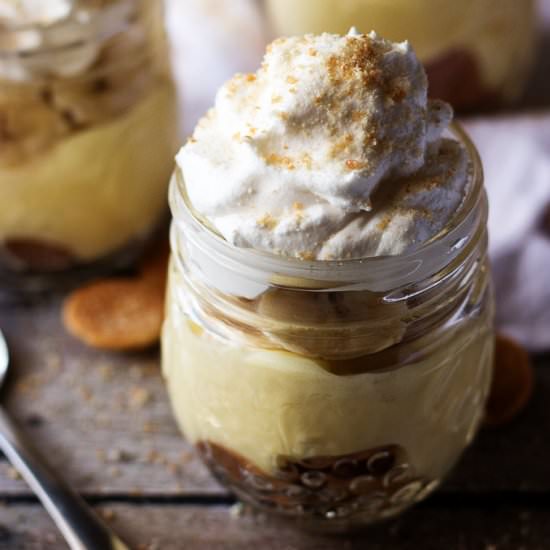Mini Mason Jar Easy Banana Pudding