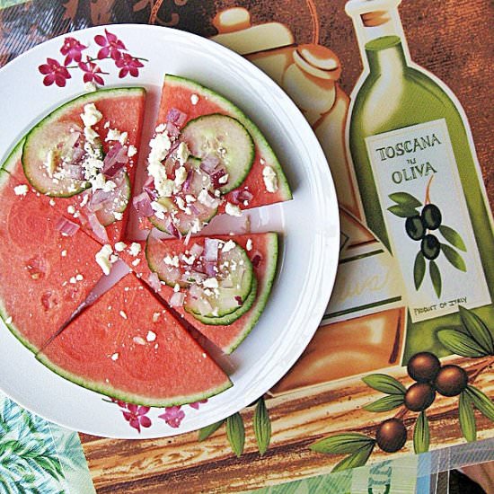 Watermelon Feta-Cheese Pizza