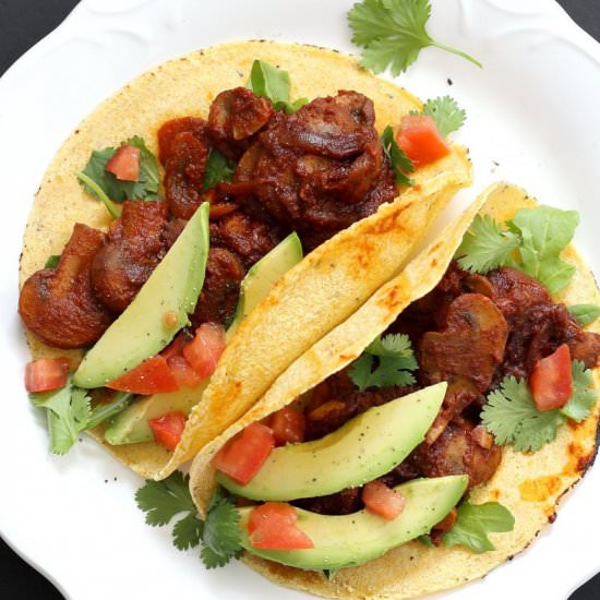 Vegan Barbacoa Mushroom Tacos