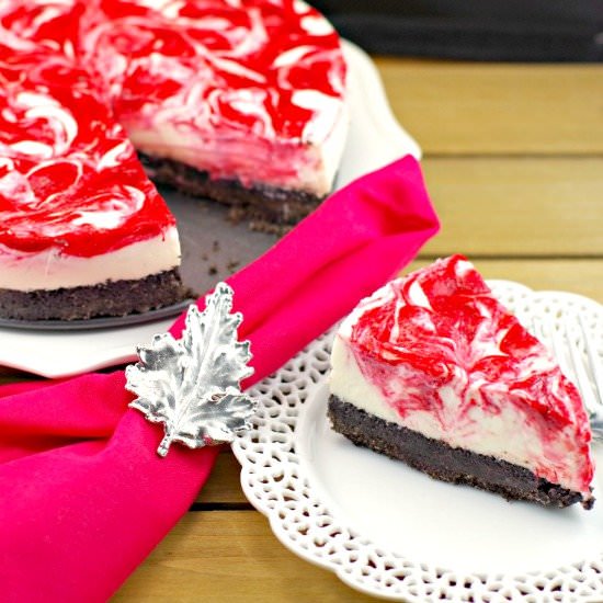 No Bake Light Rhubarb Cheesecake