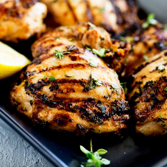 Grilled Apple Cider Thyme Chicken