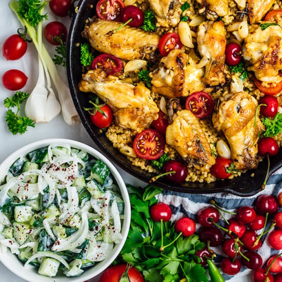One Pan Garlic Lemon Chicken Wings