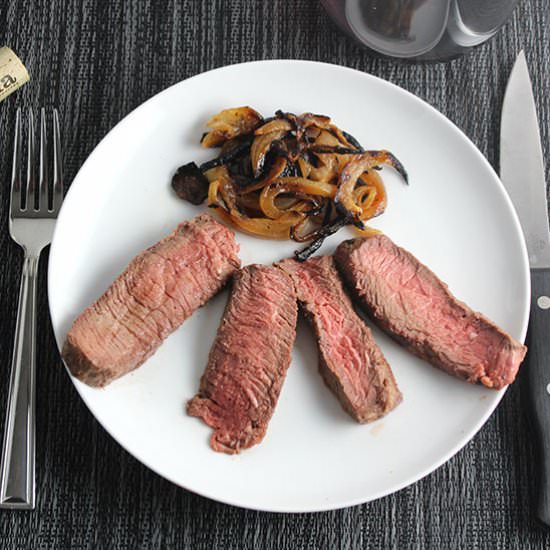Grilled Steak and Onions